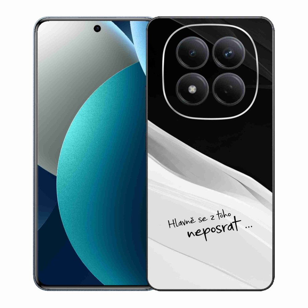 Gelový kryt mmCase na Xiaomi Redmi Note 15 Pro - vtipný text 13 bíločerné pozadí