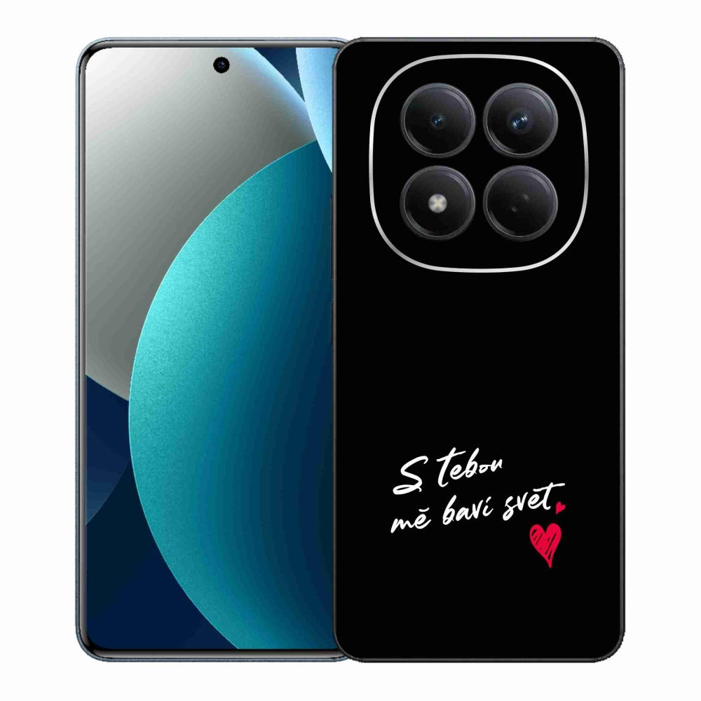 Gelový kryt mmCase na Xiaomi Redmi Note 15 Pro - zamilovaný text 1 černé pozadí