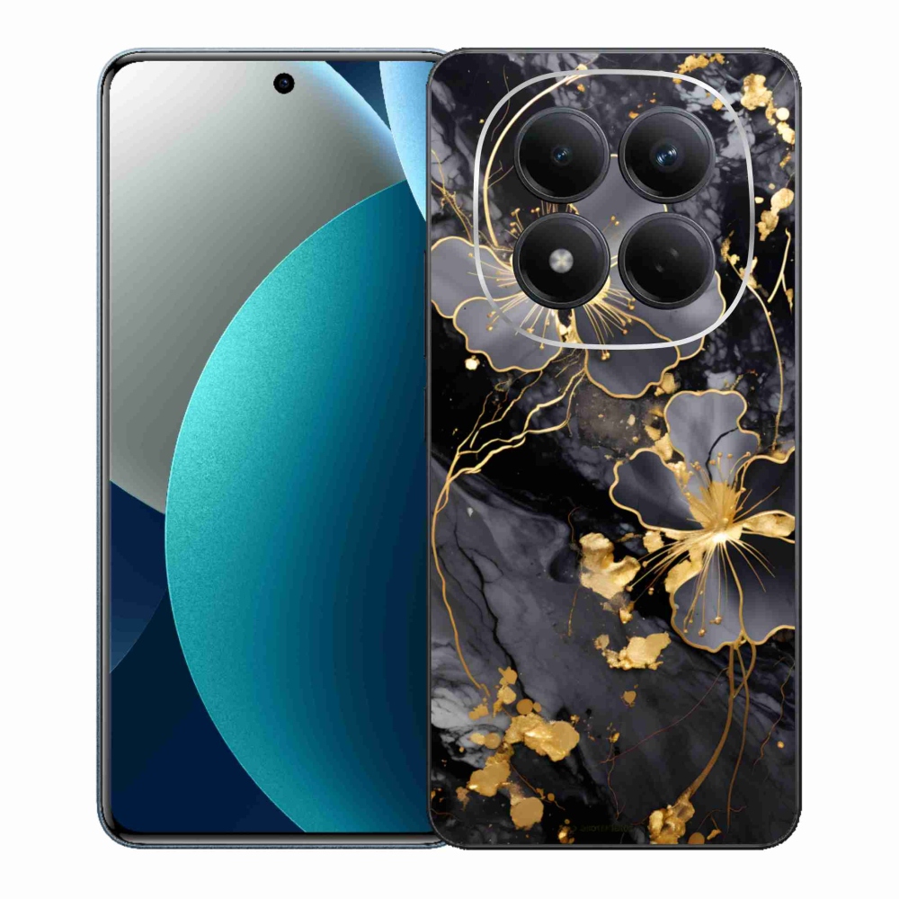 Gelový kryt mmCase na Xiaomi Redmi Note 15 Pro - zlaté květy