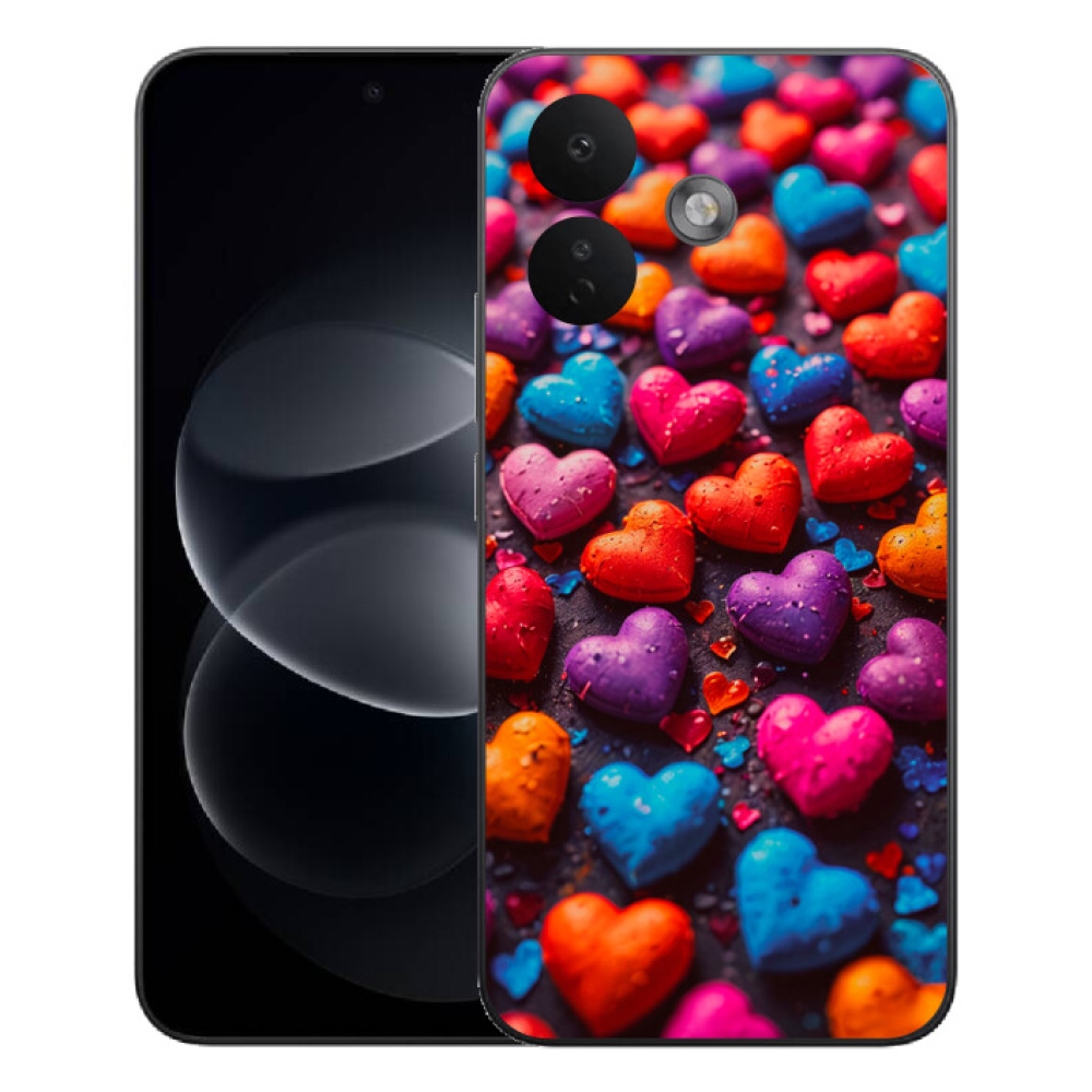 Gelový kryt mmCase na Xiaomi Redmi Note 17 Pro 5G - barevná srdce