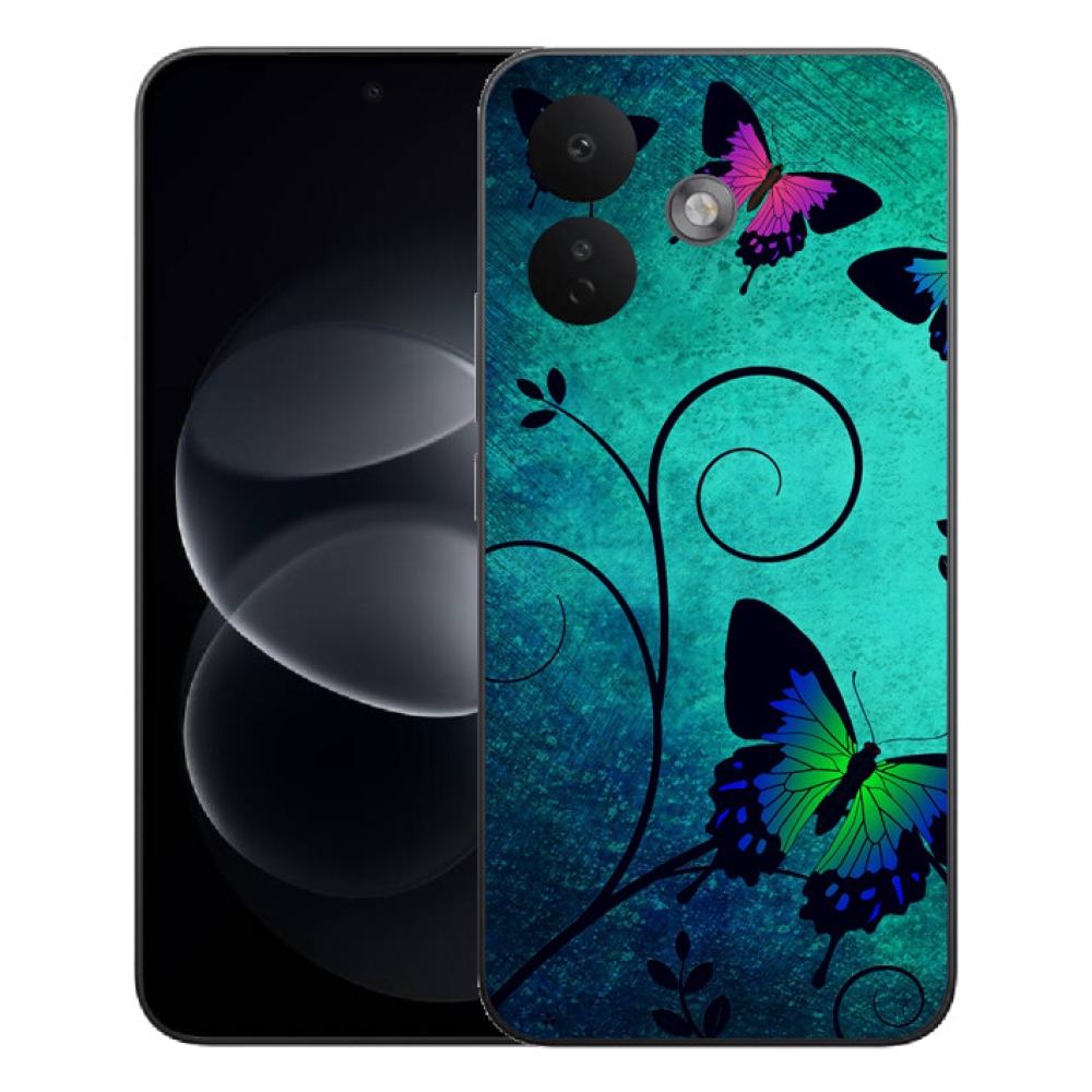 Gelový kryt mmCase na Xiaomi Redmi Note 17 Pro 5G - barevní motýli