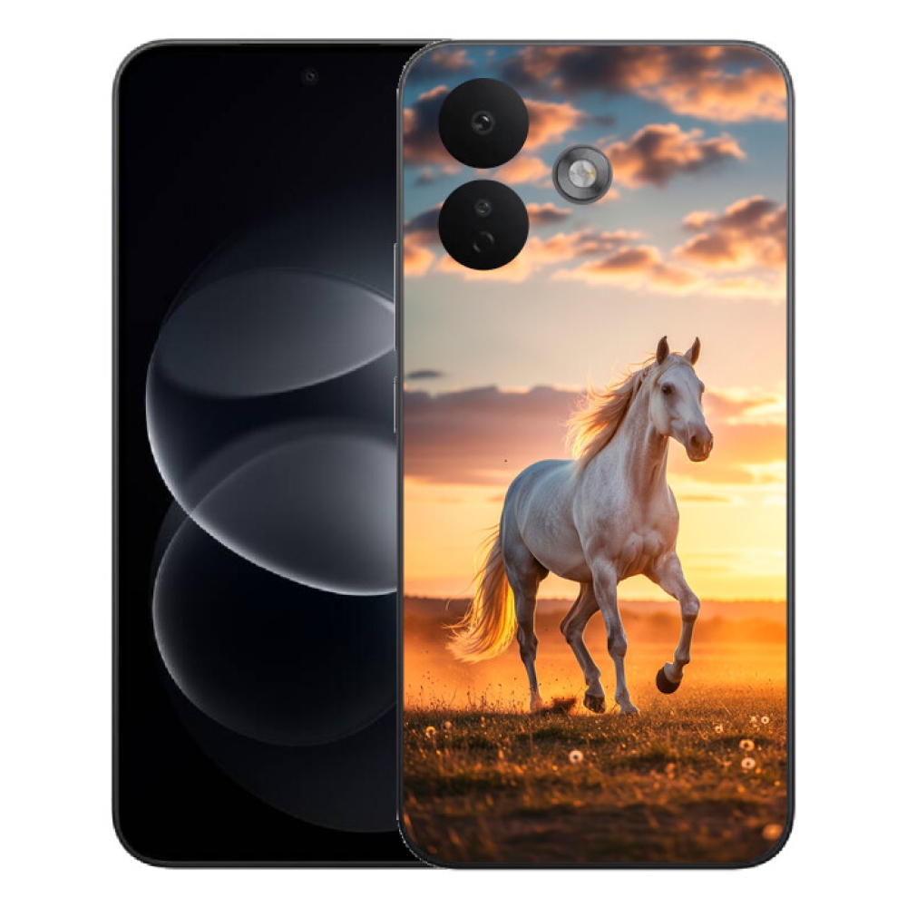 Gelový kryt mmCase na Xiaomi Redmi Note 17 Pro 5G - běžící bílý kůň 2