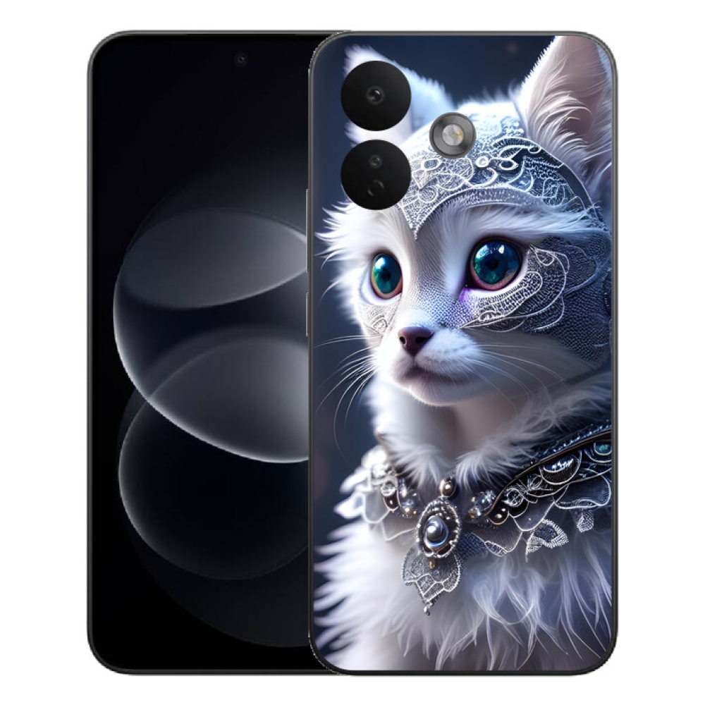 Gelový kryt mmCase na Xiaomi Redmi Note 17 Pro 5G - bílá kočka