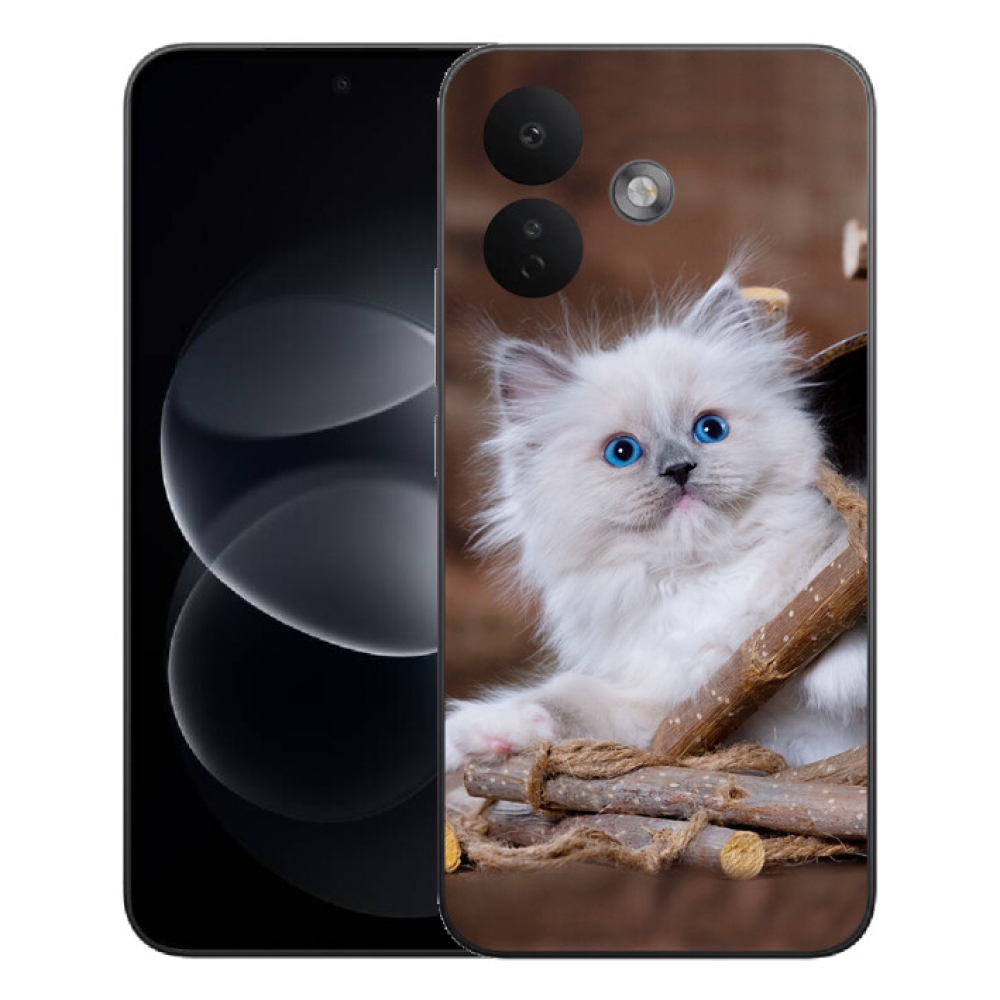 Gelový kryt mmCase na Xiaomi Redmi Note 17 Pro 5G - bílé kotě