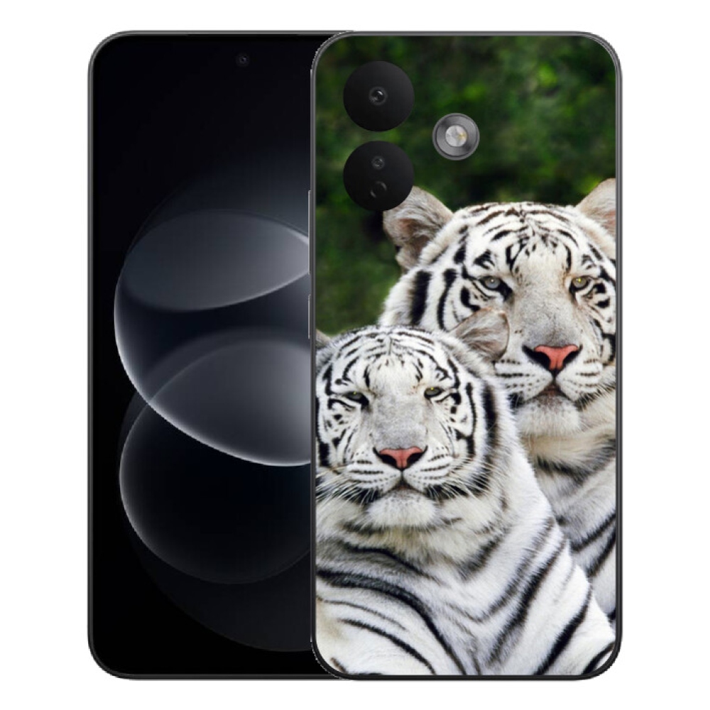 Gelový kryt mmCase na Xiaomi Redmi Note 17 Pro 5G - bílí tygři