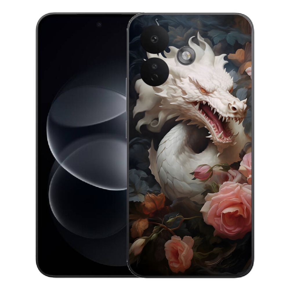 Gelový kryt mmCase na Xiaomi Redmi Note 17 Pro 5G - bílý drak