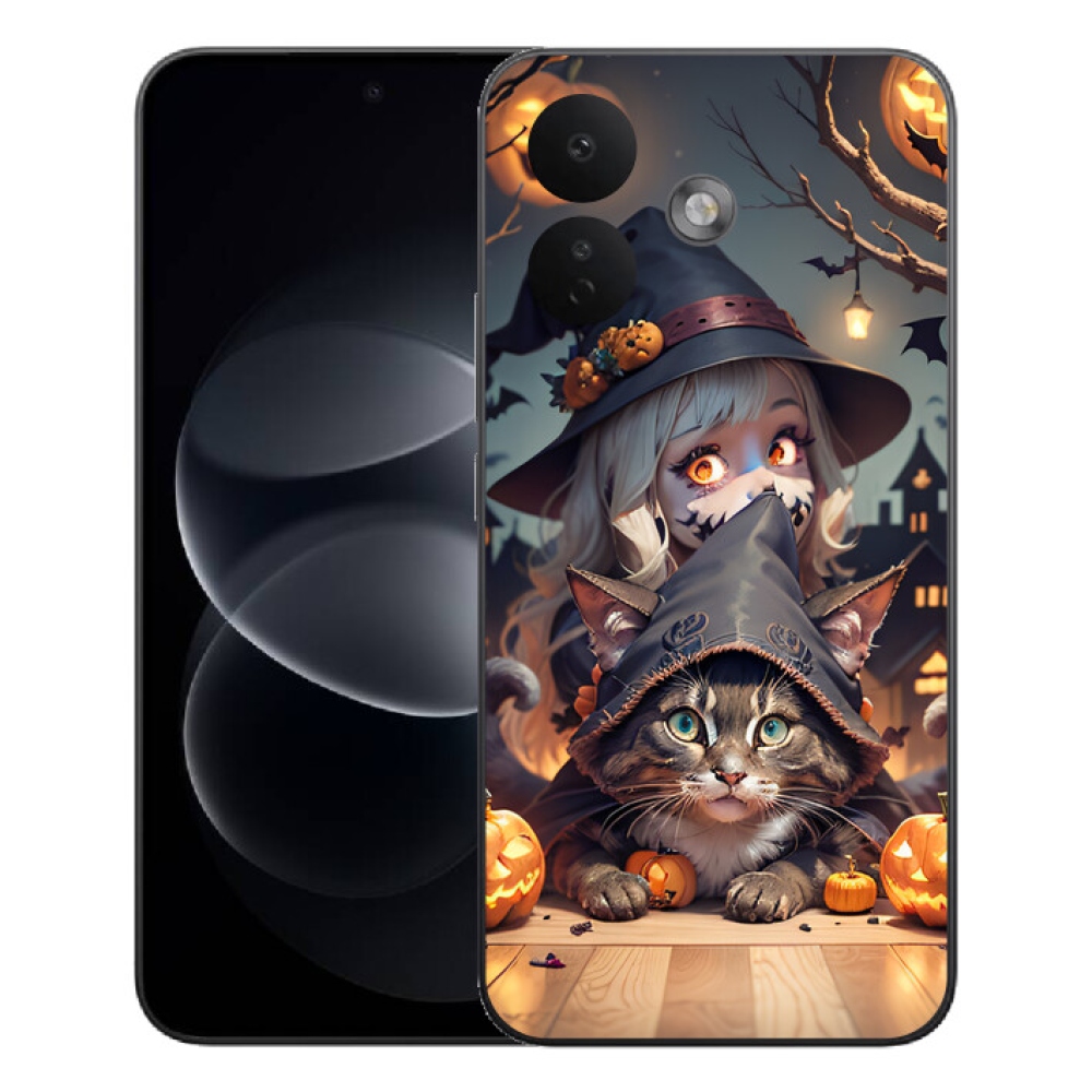 Gelový kryt mmCase na Xiaomi Redmi Note 17 Pro 5G - čarodějnice s kočkou