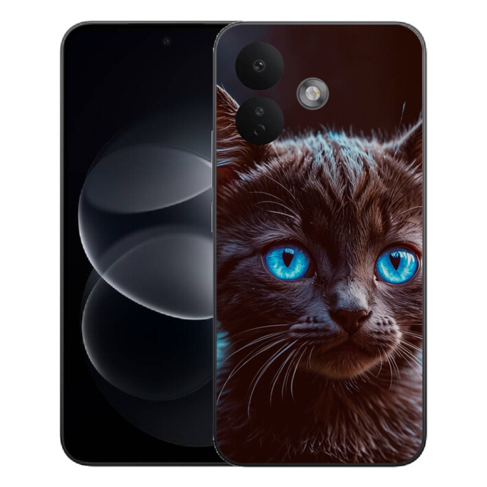 Gelový kryt mmCase na Xiaomi Redmi Note 17 Pro 5G - černé kotě 2