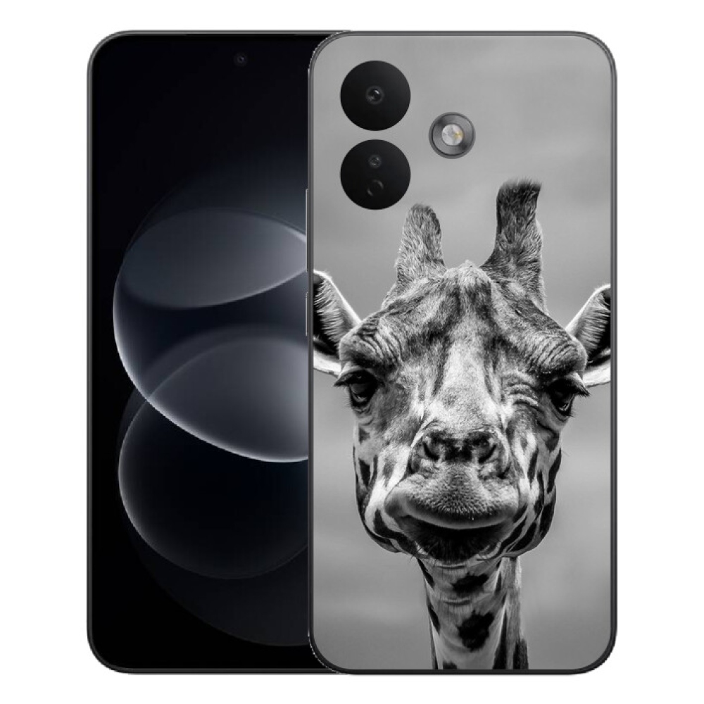 Gelový kryt mmCase na Xiaomi Redmi Note 17 Pro 5G - černobílá žirafa