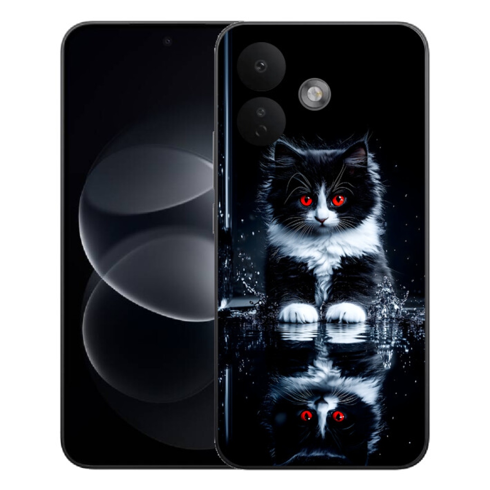 Gelový kryt mmCase na Xiaomi Redmi Note 17 Pro 5G - černobílé kotě