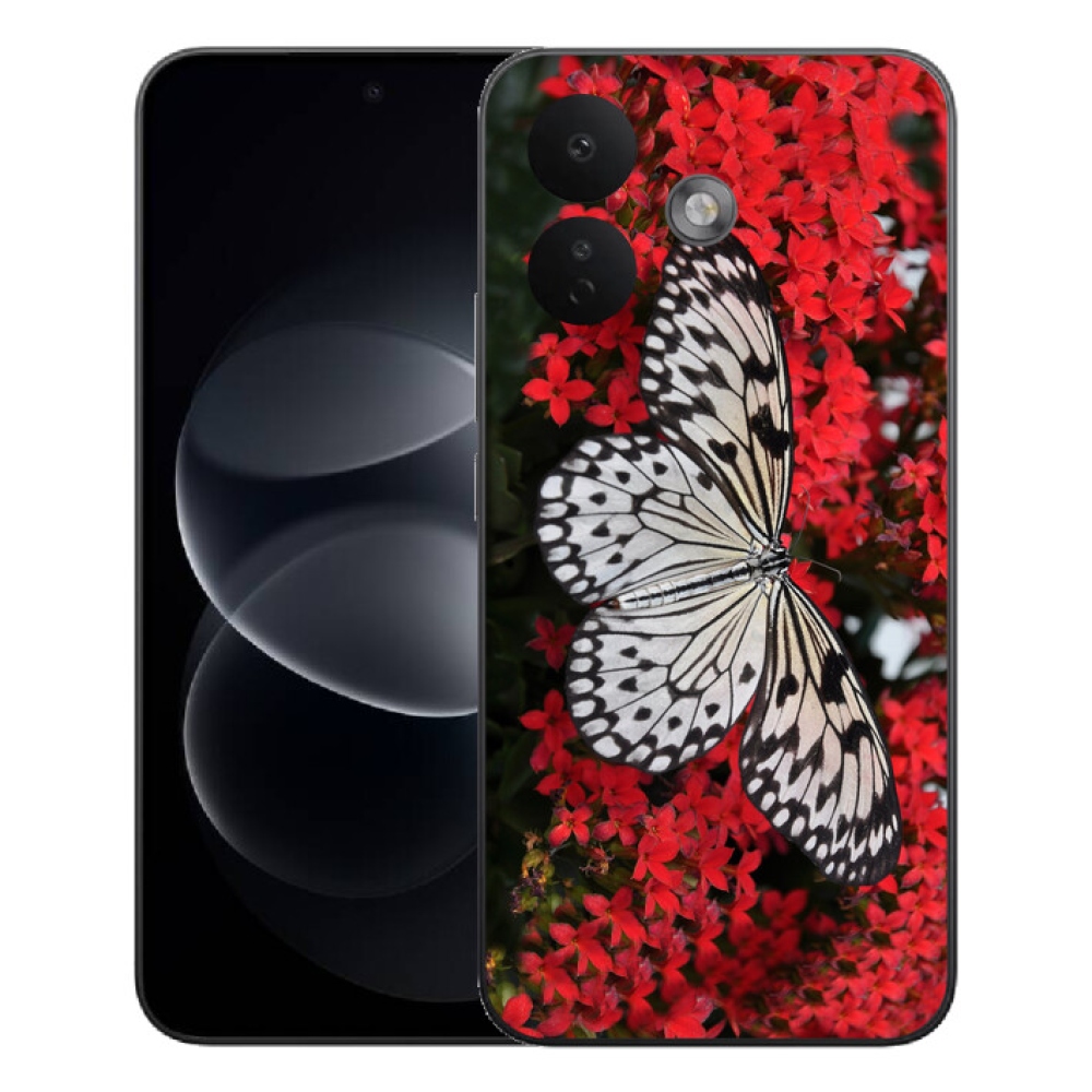 Gelový kryt mmCase na Xiaomi Redmi Note 17 Pro 5G - černobílý motýl 1