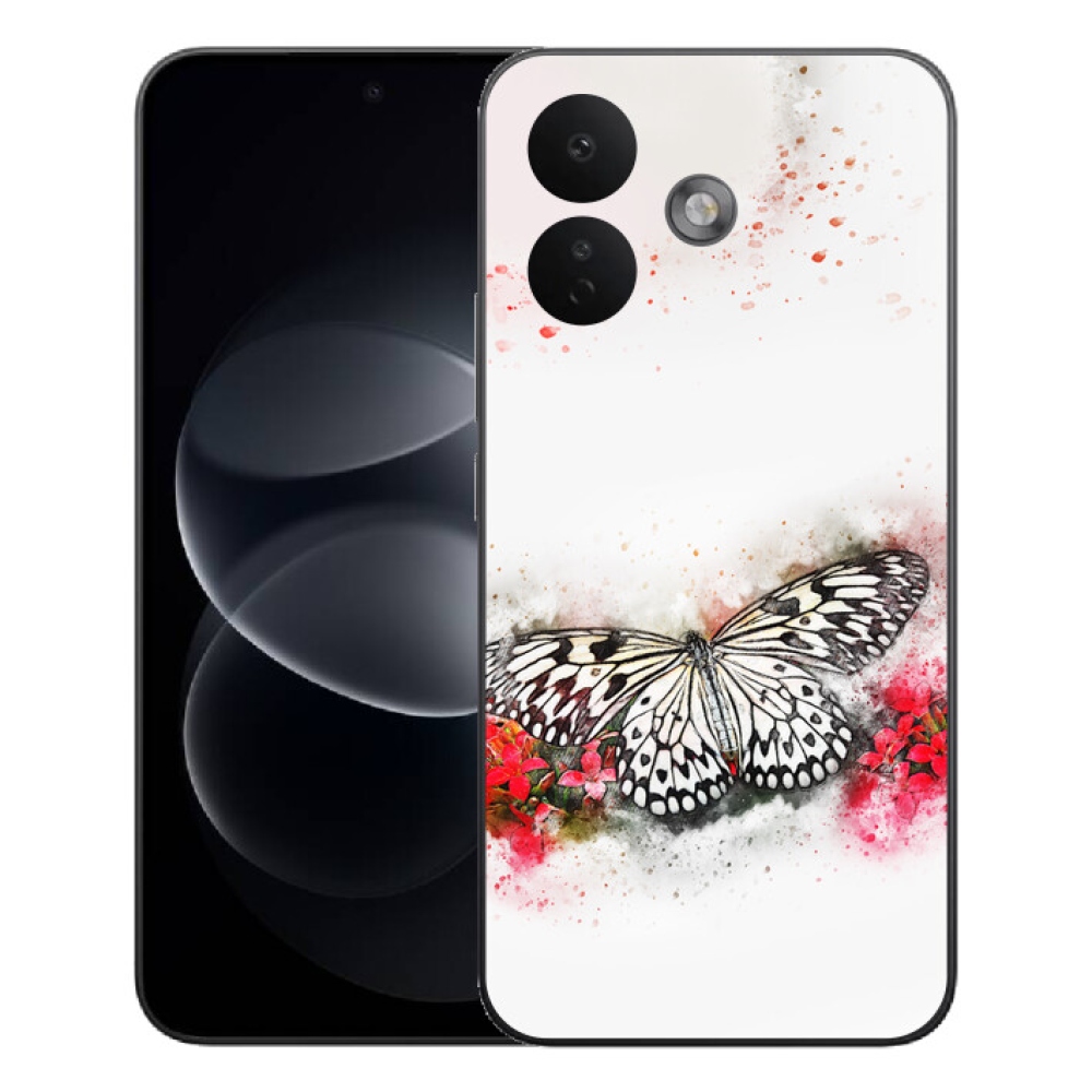 Gelový kryt mmCase na Xiaomi Redmi Note 17 Pro 5G - černobílý motýl