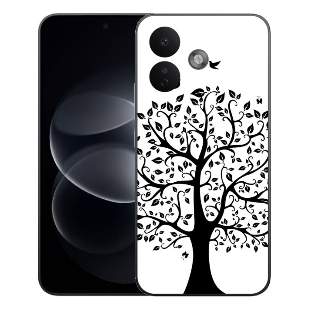 Gelový kryt mmCase na Xiaomi Redmi Note 17 Pro 5G - černobílý strom