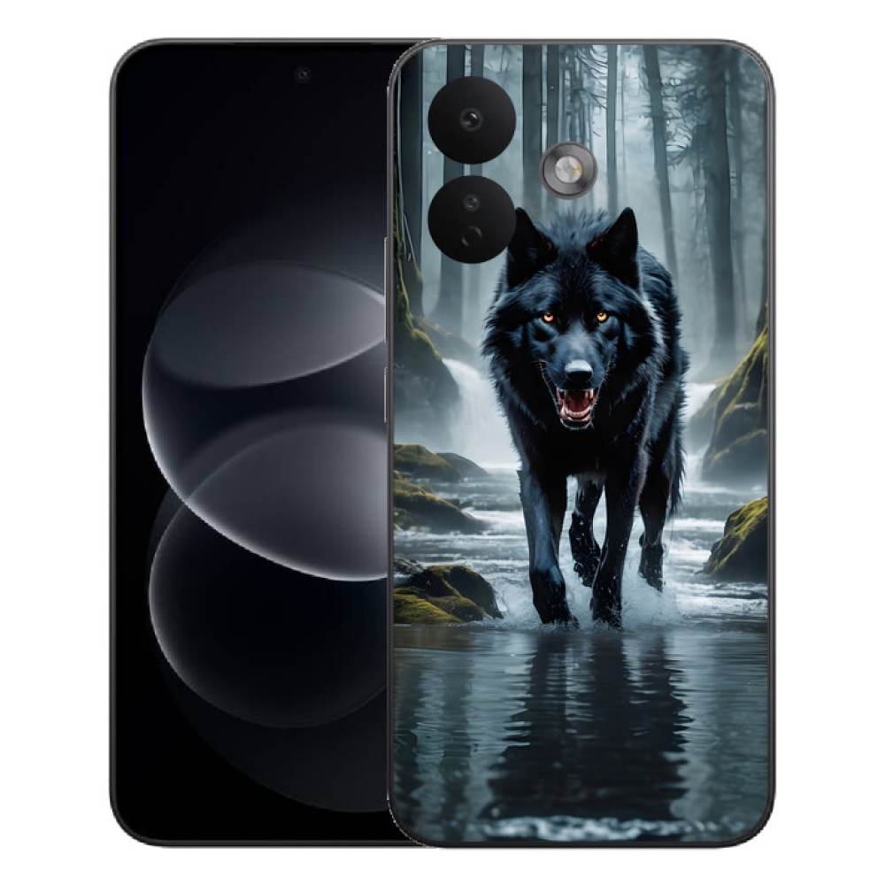 Gelový kryt mmCase na Xiaomi Redmi Note 17 Pro 5G - černý vlk