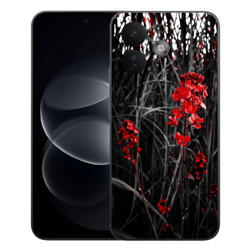 Gelový kryt mmCase na Xiaomi Redmi Note 17 Pro 5G - červená rostlina