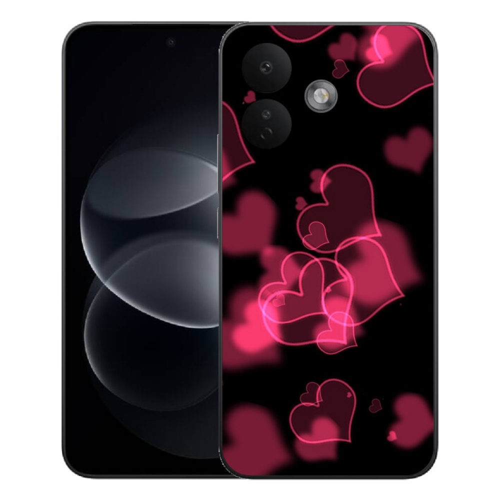 Gelový kryt mmCase na Xiaomi Redmi Note 17 Pro 5G - červená srdíčka
