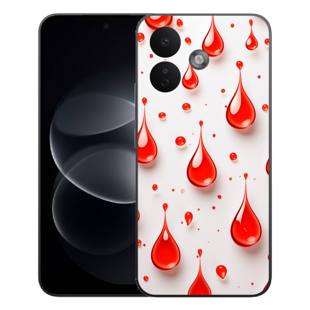 Gelový kryt mmCase na Xiaomi Redmi Note 17 Pro 5G - červené kapky