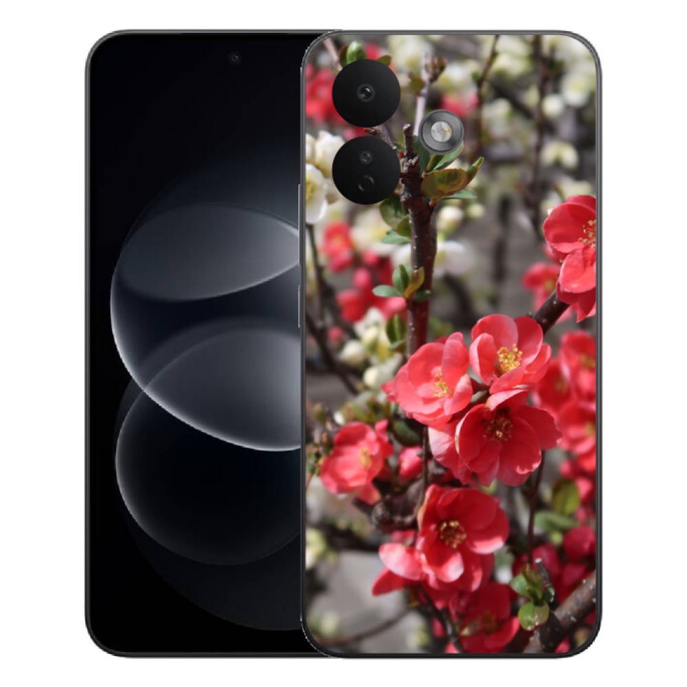Gelový kryt mmCase na Xiaomi Redmi Note 17 Pro 5G - červené květy