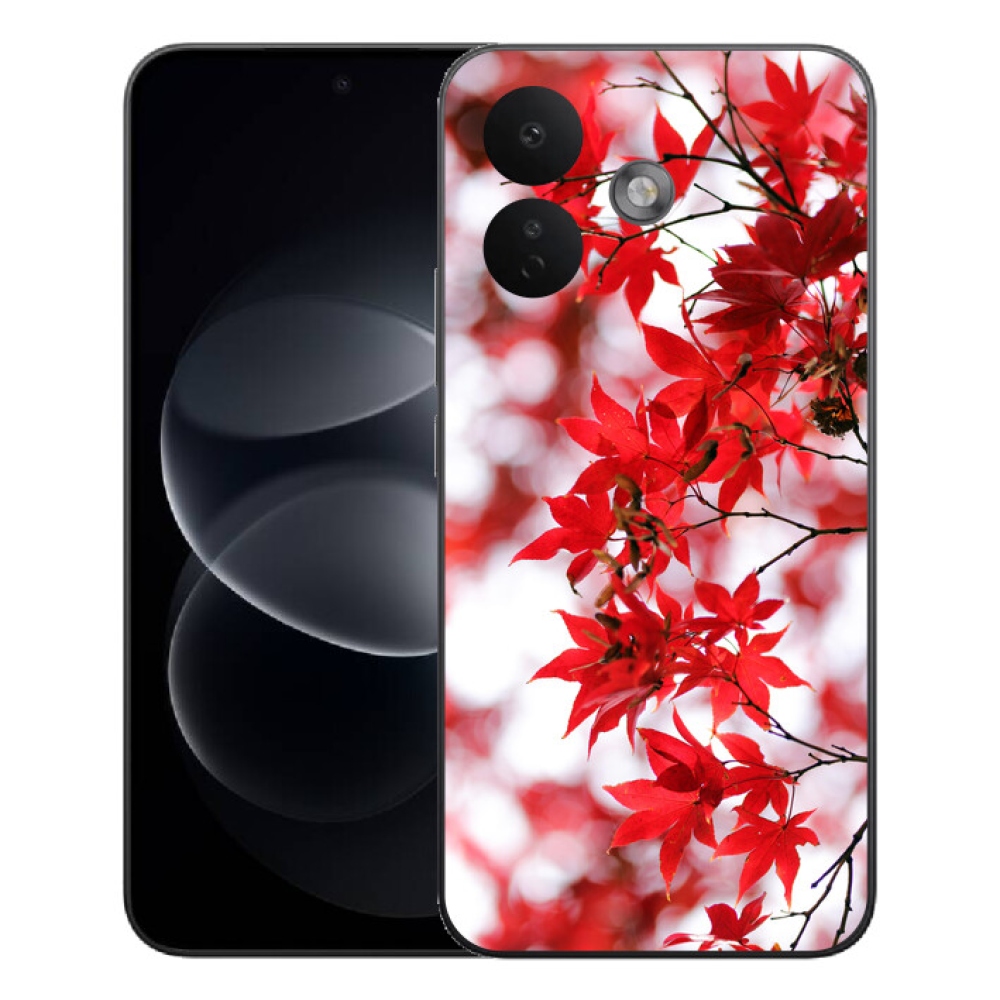 Gelový kryt mmCase na Xiaomi Redmi Note 17 Pro 5G - červené listy