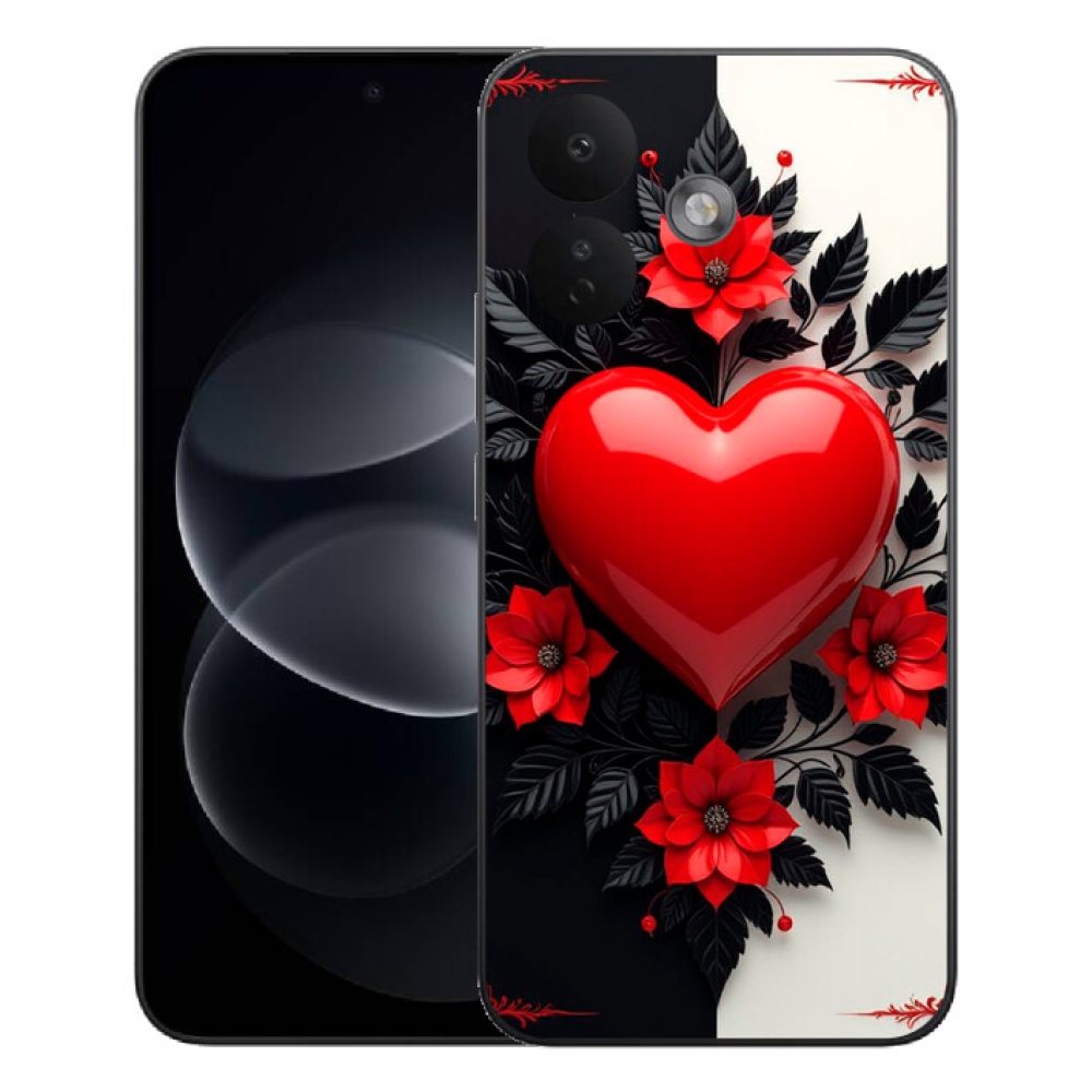 Gelový kryt mmCase na Xiaomi Redmi Note 17 Pro 5G - červené srdce