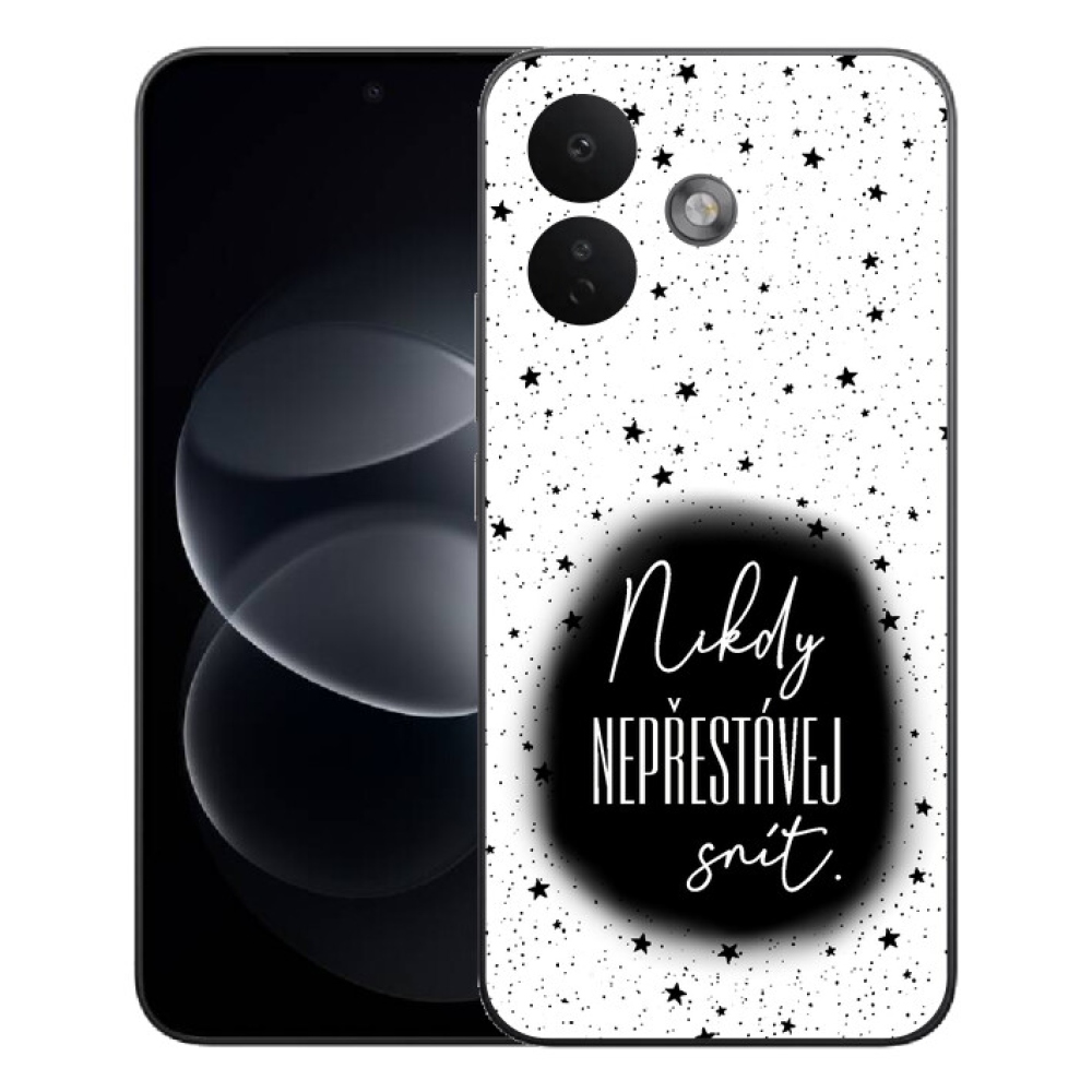 Gelový kryt mmCase na Xiaomi Redmi Note 17 Pro 5G - citát 1 černobílé pozadí