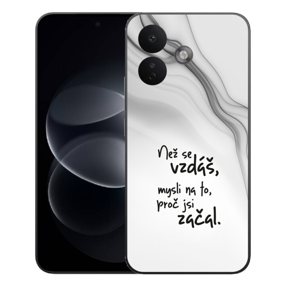 Gelový kryt mmCase na Xiaomi Redmi Note 17 Pro 5G - citát 2 bílé pozadí