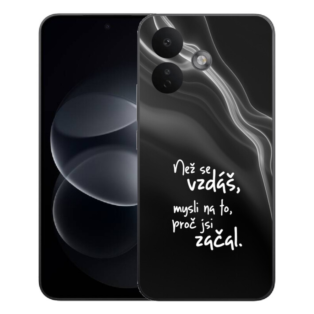 Gelový kryt mmCase na Xiaomi Redmi Note 17 Pro 5G - citát 2 černé pozadí
