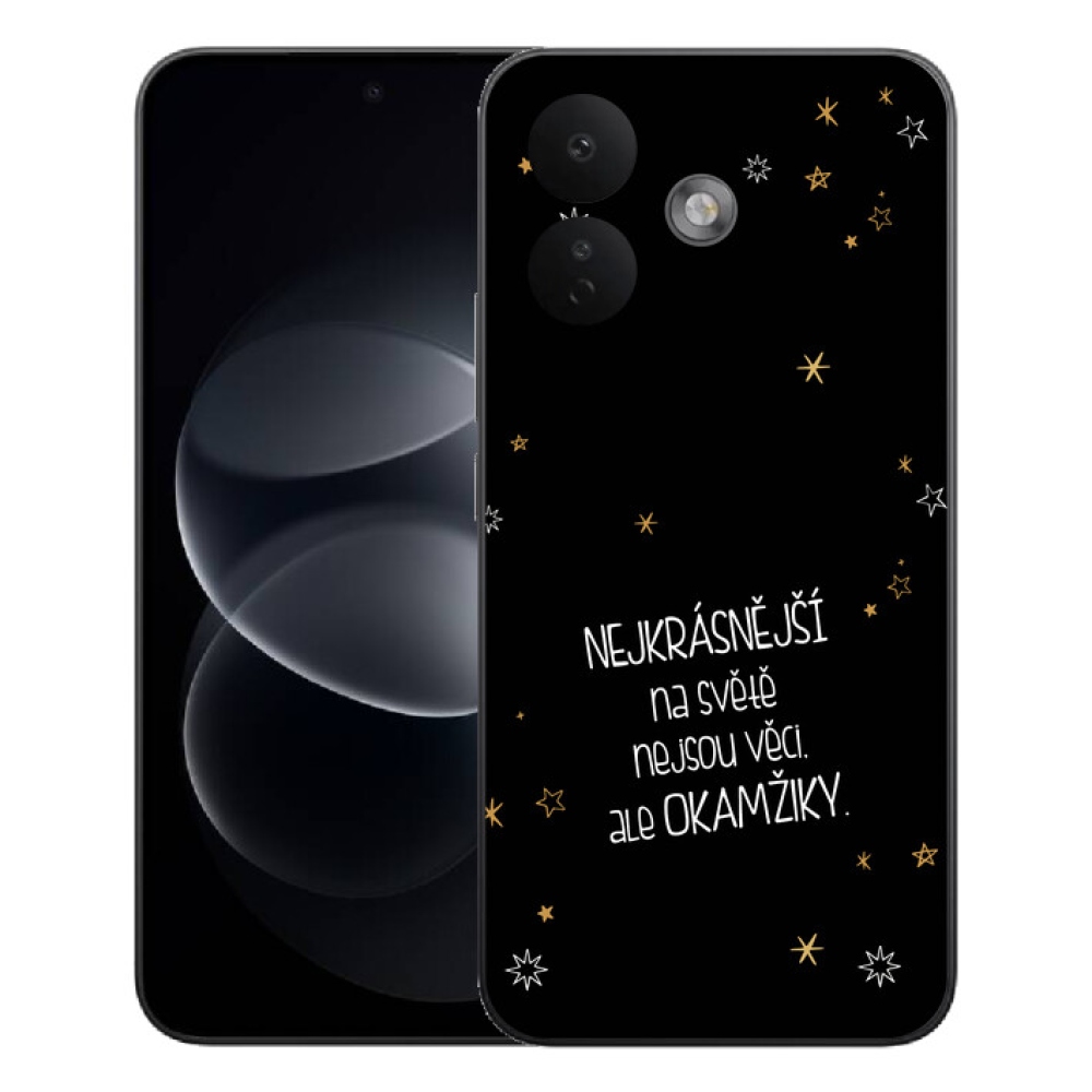 Gelový kryt mmCase na Xiaomi Redmi Note 17 Pro 5G - citát 4 černé pozadí