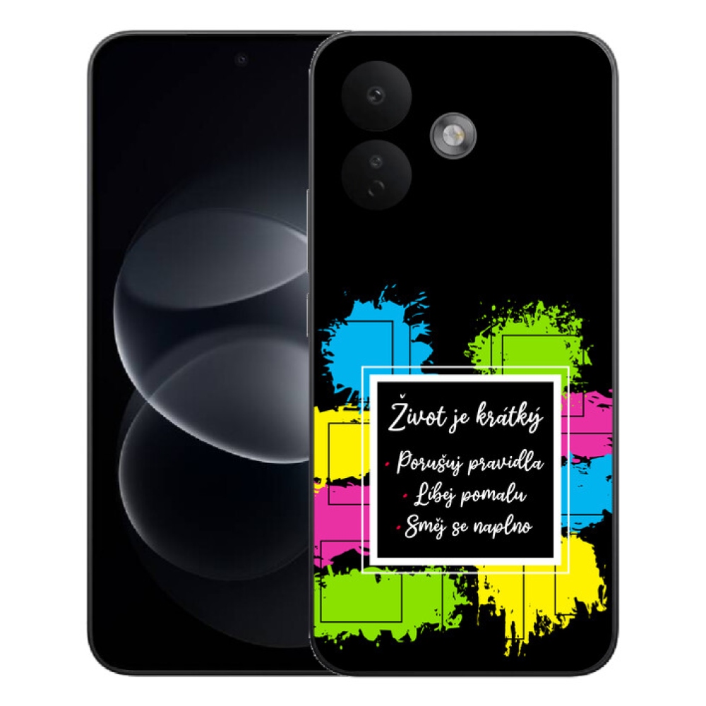 Gelový kryt mmCase na Xiaomi Redmi Note 17 Pro 5G - citát 5 černé pozadí