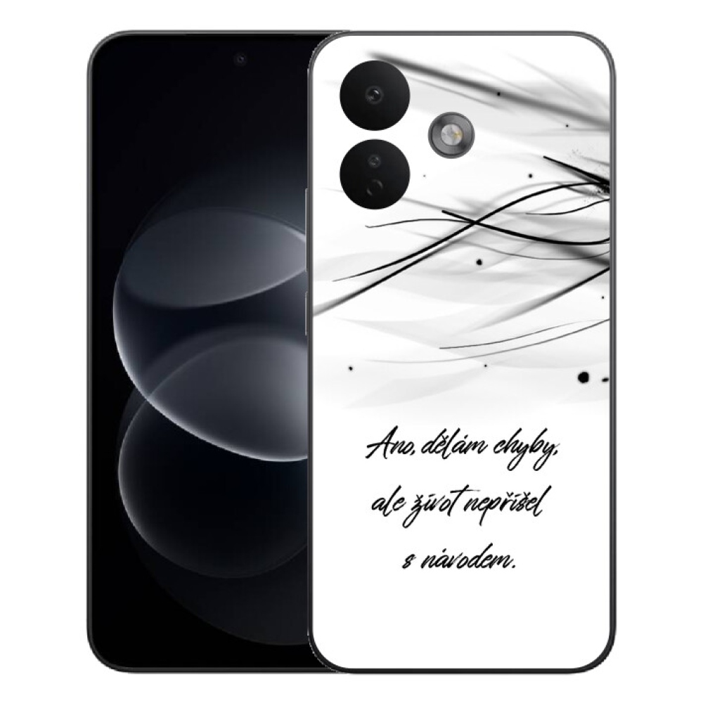 Gelový kryt mmCase na Xiaomi Redmi Note 17 Pro 5G - citát bílé pozadí