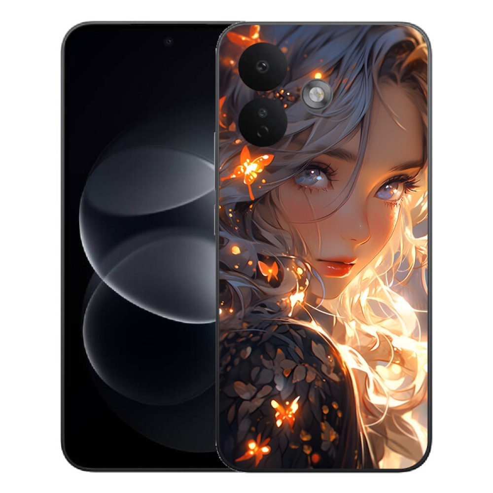 Gelový kryt mmCase na Xiaomi Redmi Note 17 Pro 5G - dívka a motýli