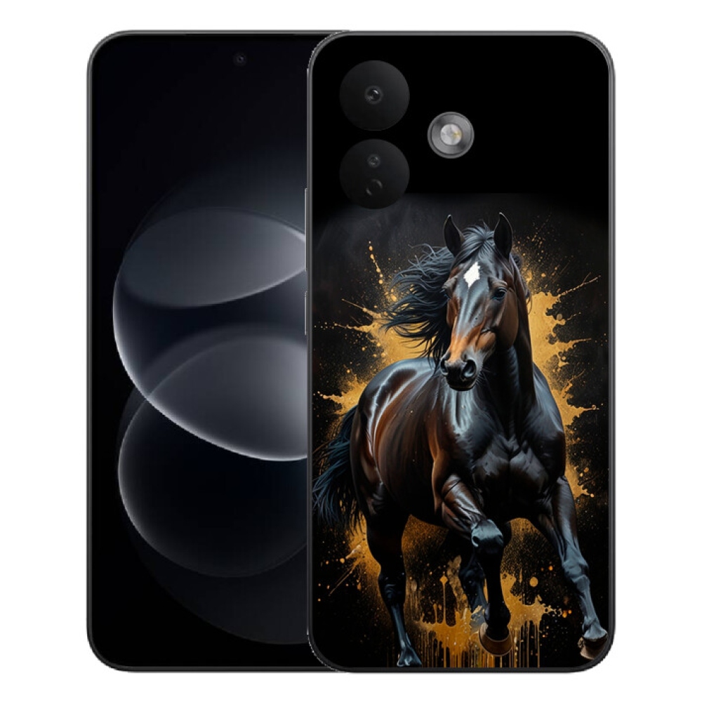 Gelový kryt mmCase na Xiaomi Redmi Note 17 Pro 5G - elegantní černý hřebec