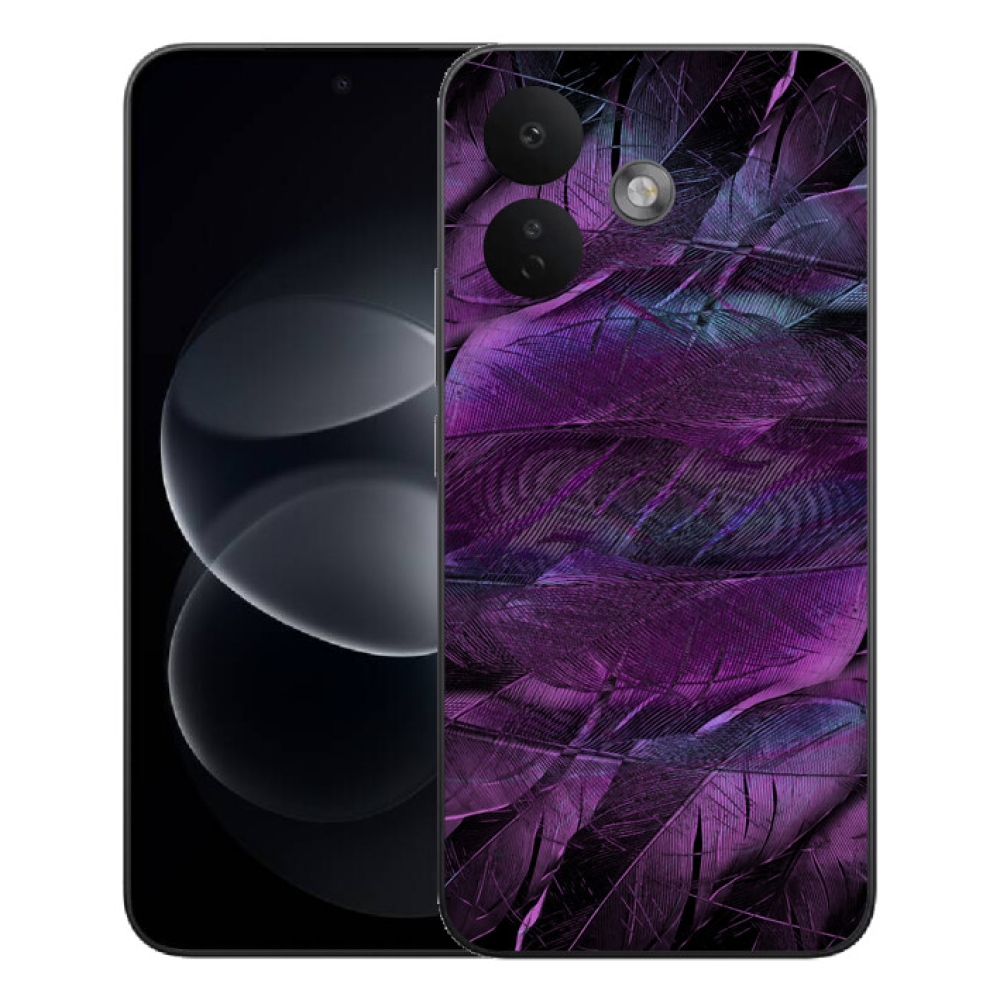 Gelový kryt mmCase na Xiaomi Redmi Note 17 Pro 5G - fialová pírka