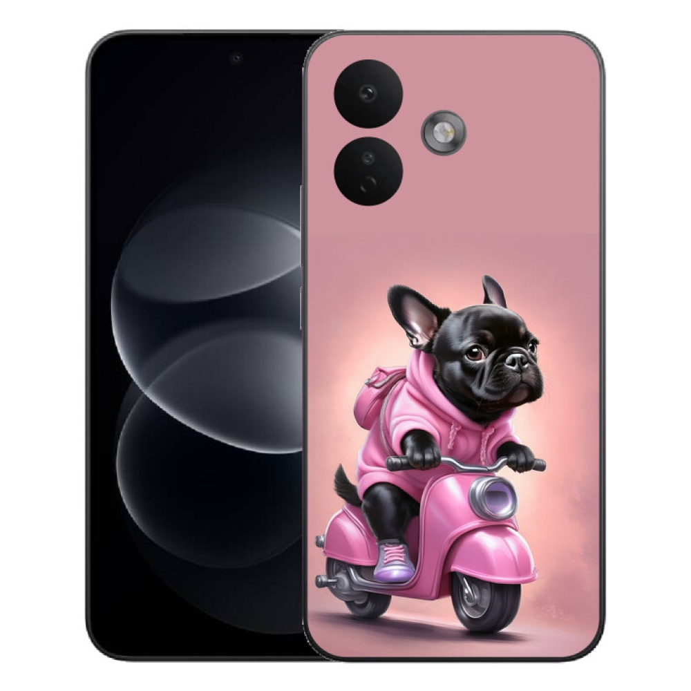 Gelový kryt mmCase na Xiaomi Redmi Note 17 Pro 5G - francouzský buldoček na skútru