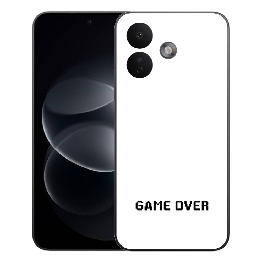 Gelový kryt mmCase na Xiaomi Redmi Note 17 Pro 5G - game over bílé pozadí