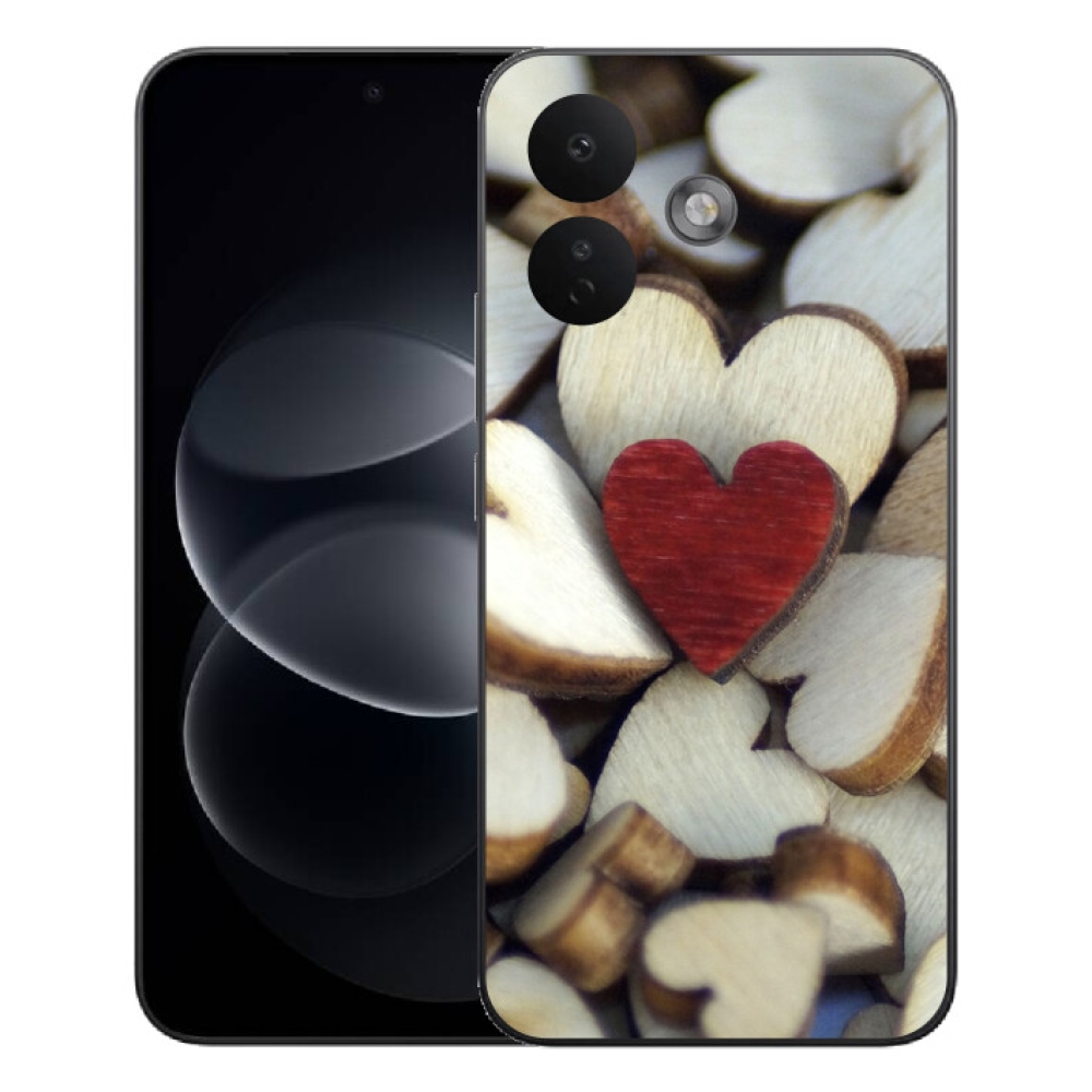 Gelový kryt mmCase na Xiaomi Redmi Note 17 Pro 5G - gravírované červené srdce 