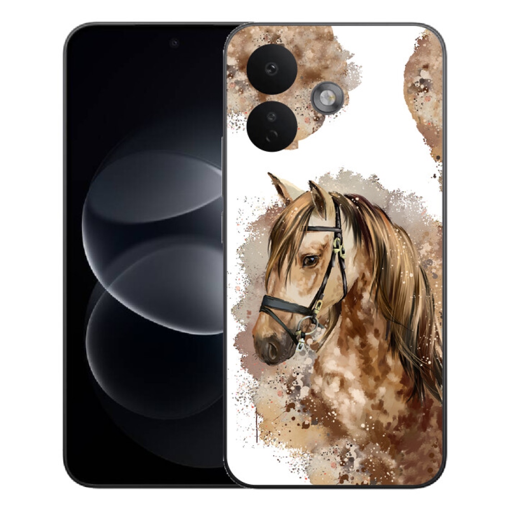 Gelový kryt mmCase na Xiaomi Redmi Note 17 Pro 5G - hnědý kreslený kůň
