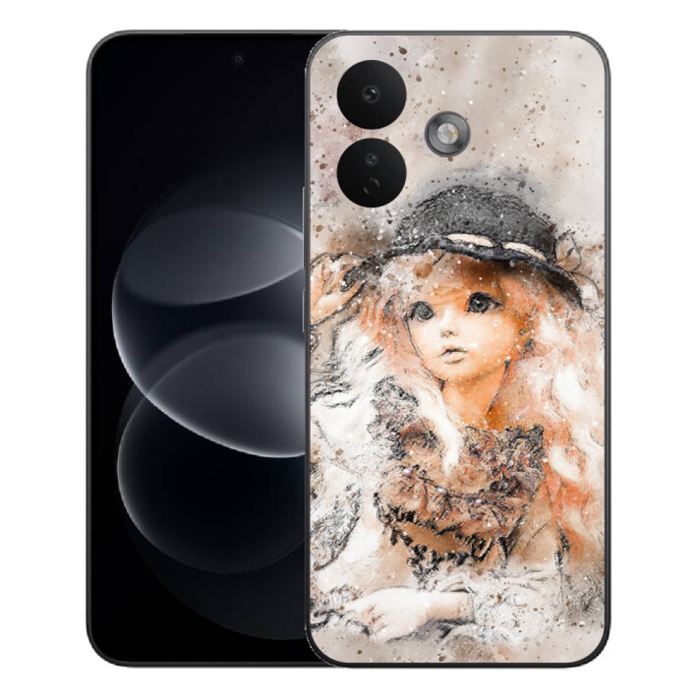 Gelový kryt mmCase na Xiaomi Redmi Note 17 Pro 5G - holčička s kloboukem