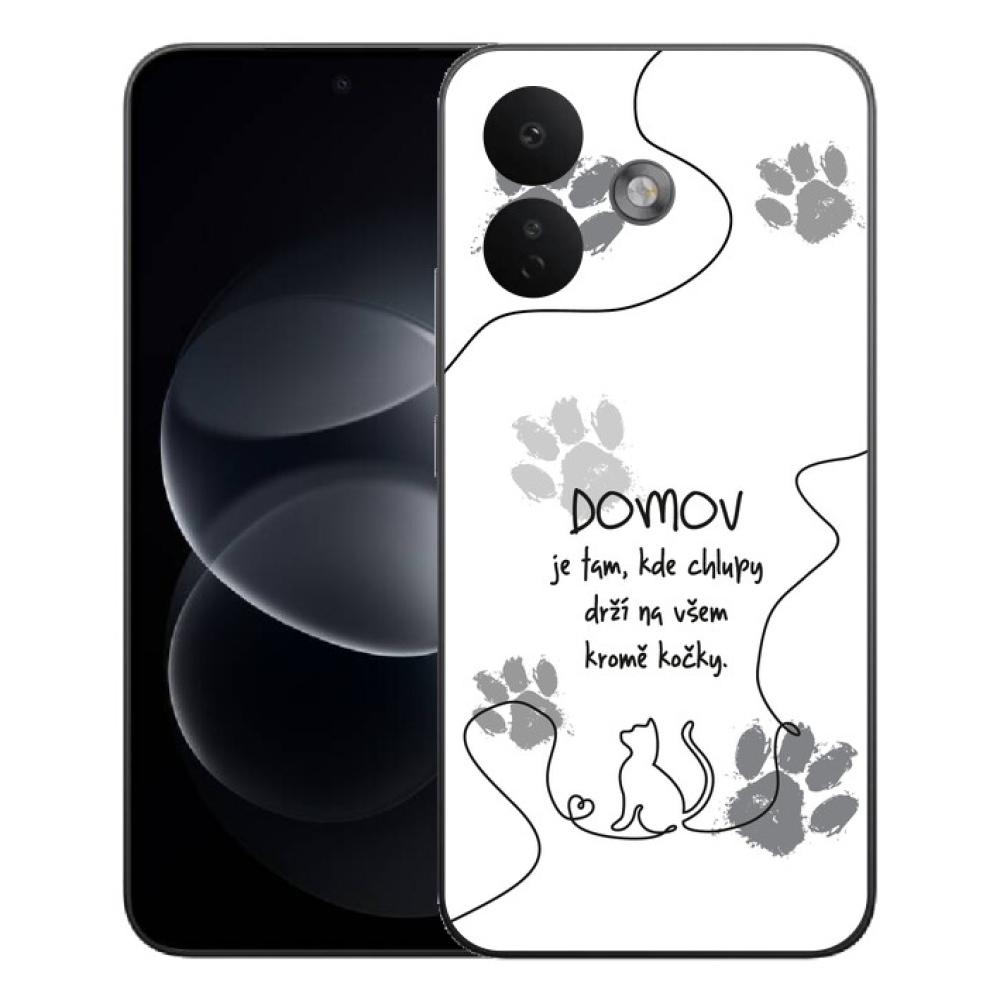 Gelový kryt mmCase na Xiaomi Redmi Note 17 Pro 5G - kočičí motiv bílé pozadí