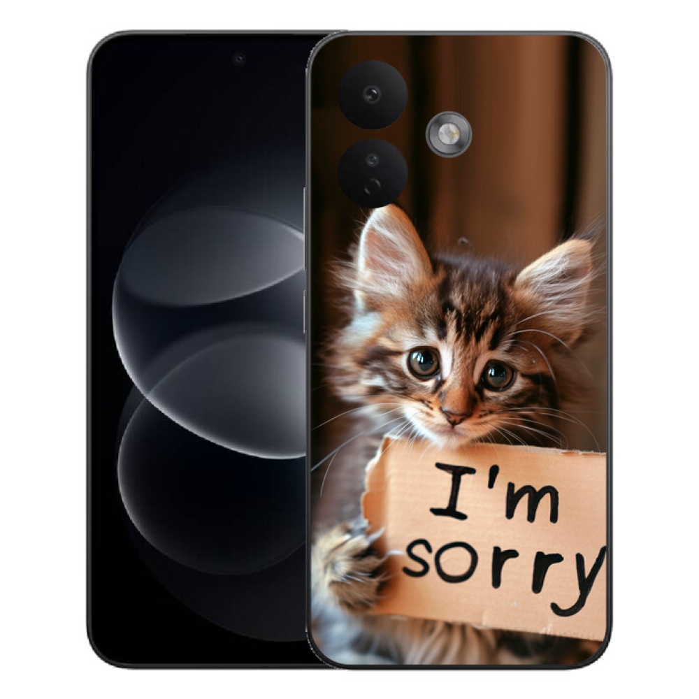 Gelový kryt mmCase na Xiaomi Redmi Note 17 Pro 5G - kočíčí omluva