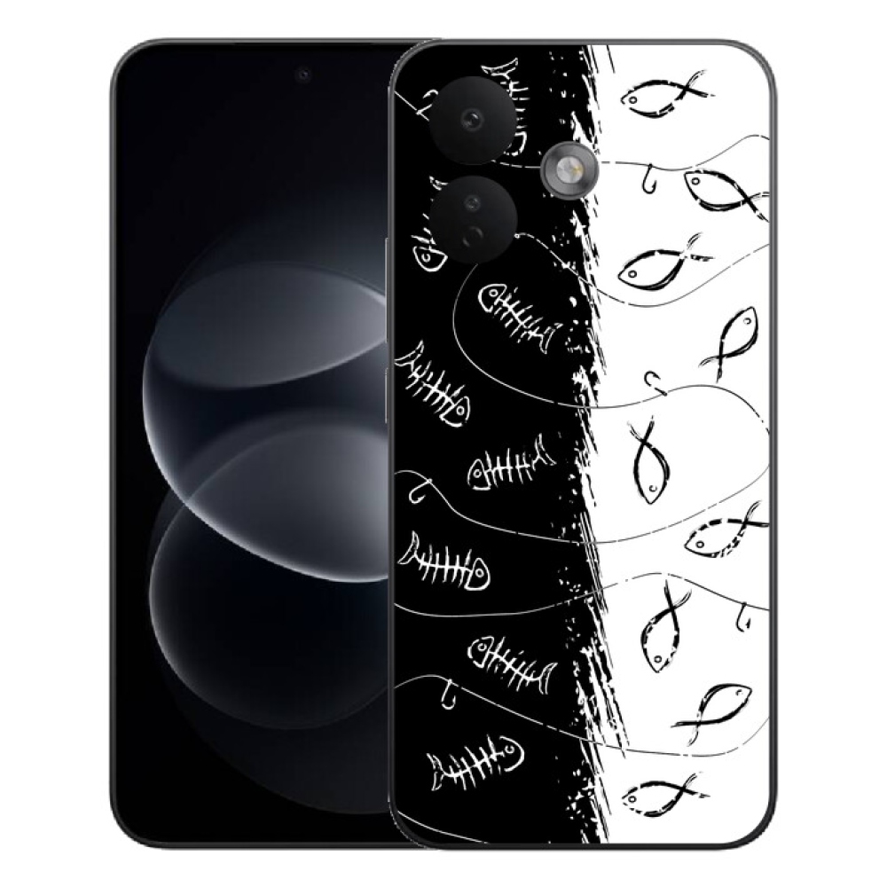 Gelový kryt mmCase na Xiaomi Redmi Note 17 Pro 5G - kostry a rybky