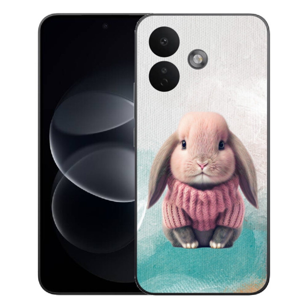 Gelový kryt mmCase na Xiaomi Redmi Note 17 Pro 5G - králíček ve svetru