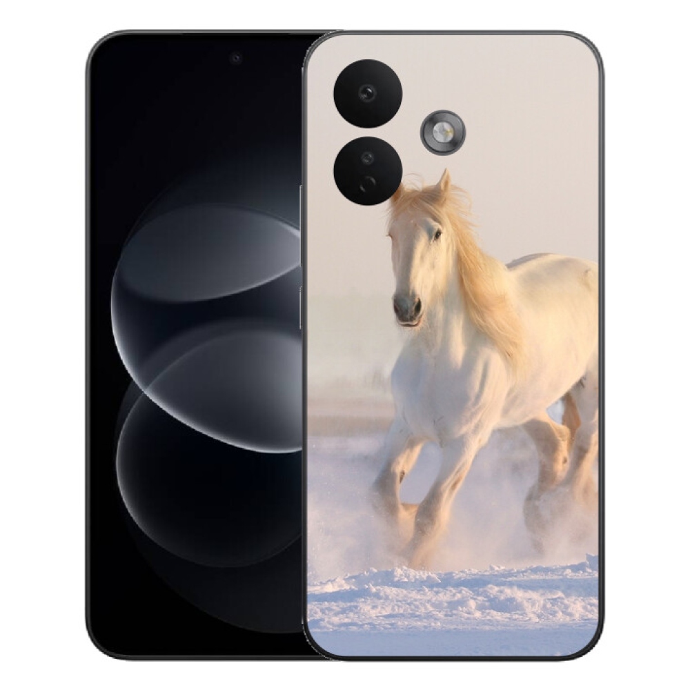 Gelový kryt mmCase na Xiaomi Redmi Note 17 Pro 5G - kůň ve sněhu