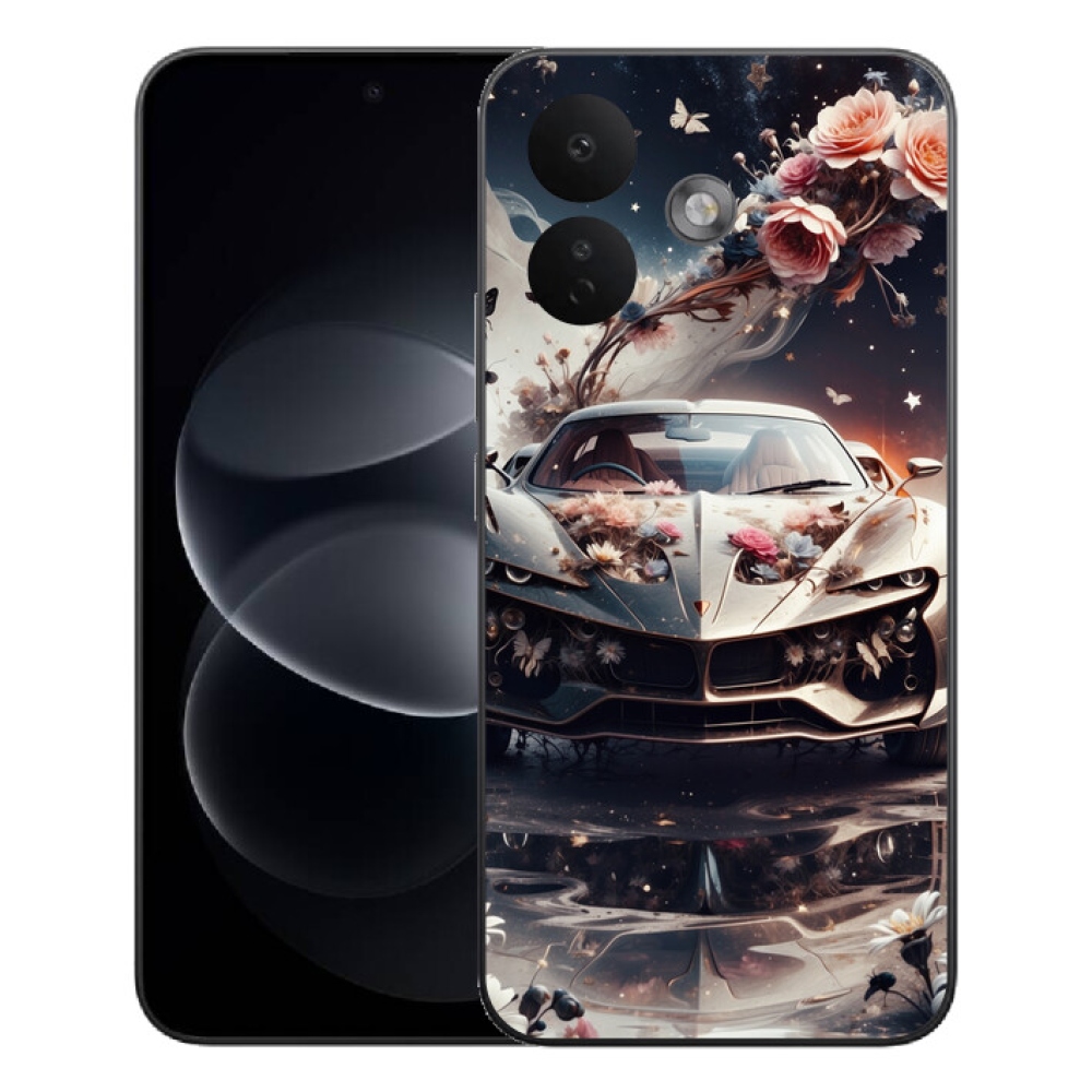 Gelový kryt mmCase na Xiaomi Redmi Note 17 Pro 5G - květinový sportovní vůz