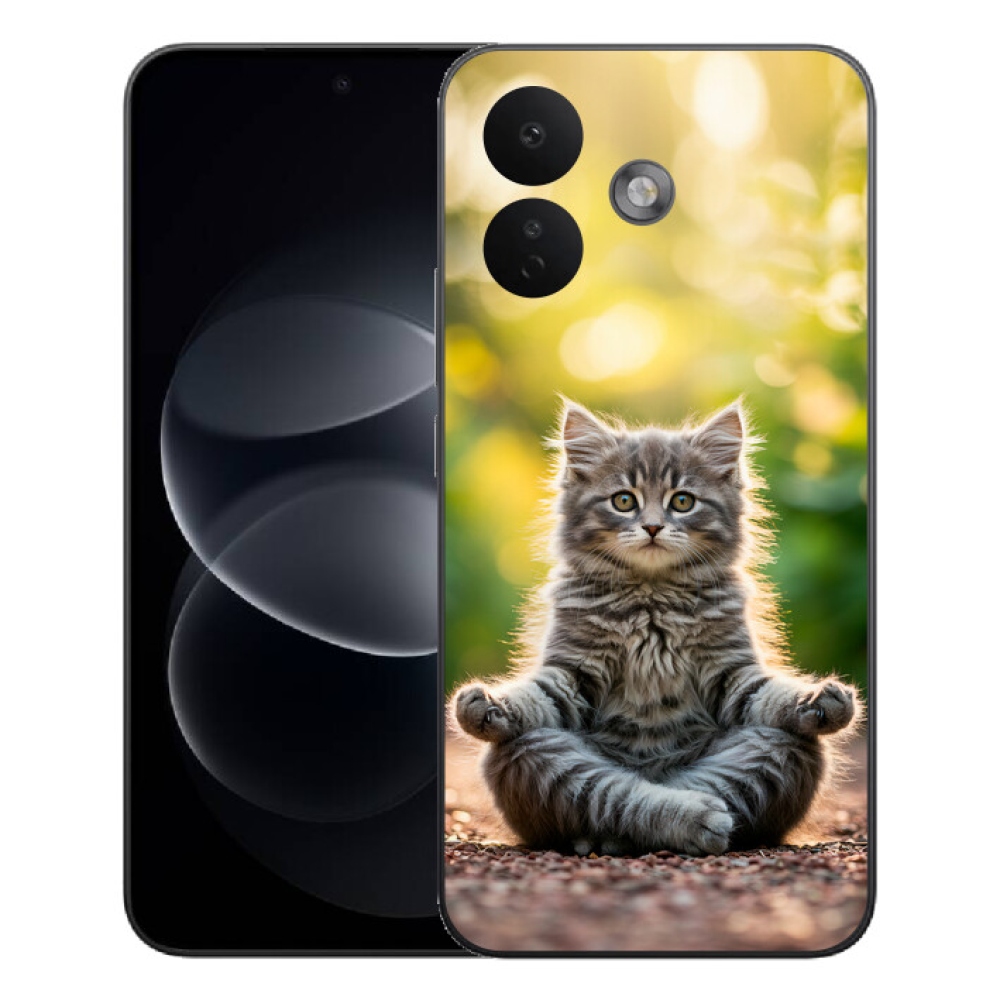 Gelový kryt mmCase na Xiaomi Redmi Note 17 Pro 5G - meditující kotě