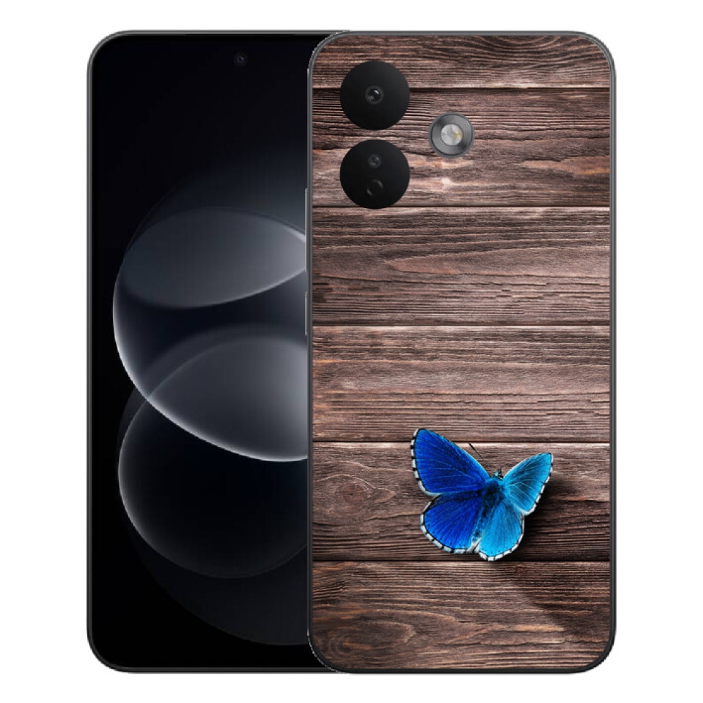 Gelový kryt mmCase na Xiaomi Redmi Note 17 Pro 5G - modrý motýl 1