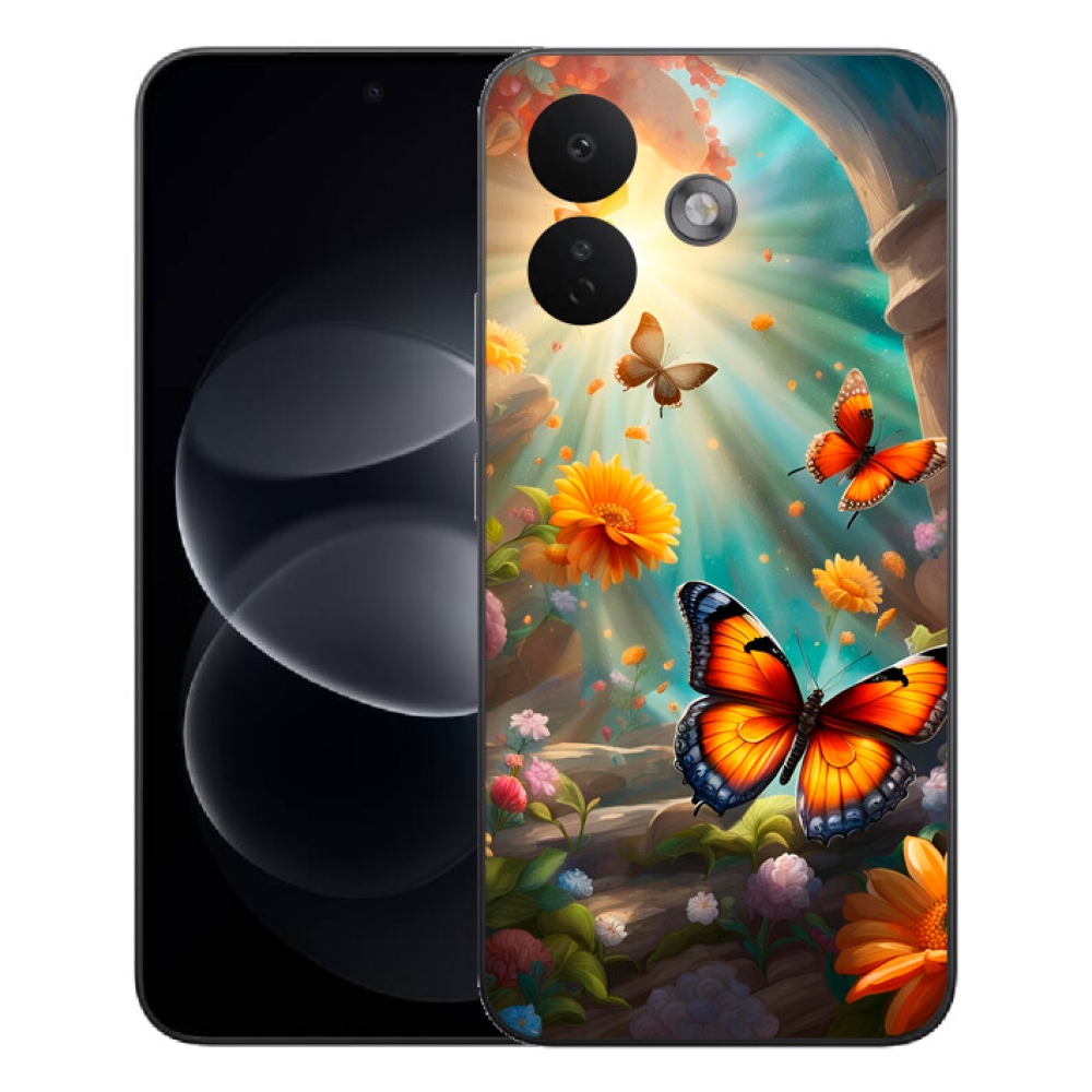 Gelový kryt mmCase na Xiaomi Redmi Note 17 Pro 5G - motýlí zahrada 2