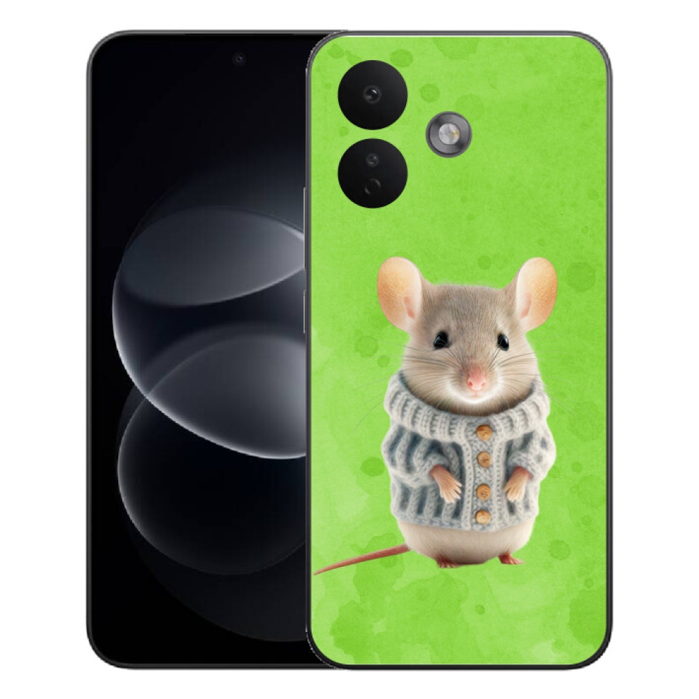 Gelový kryt mmCase na Xiaomi Redmi Note 17 Pro 5G - myška ve svetru