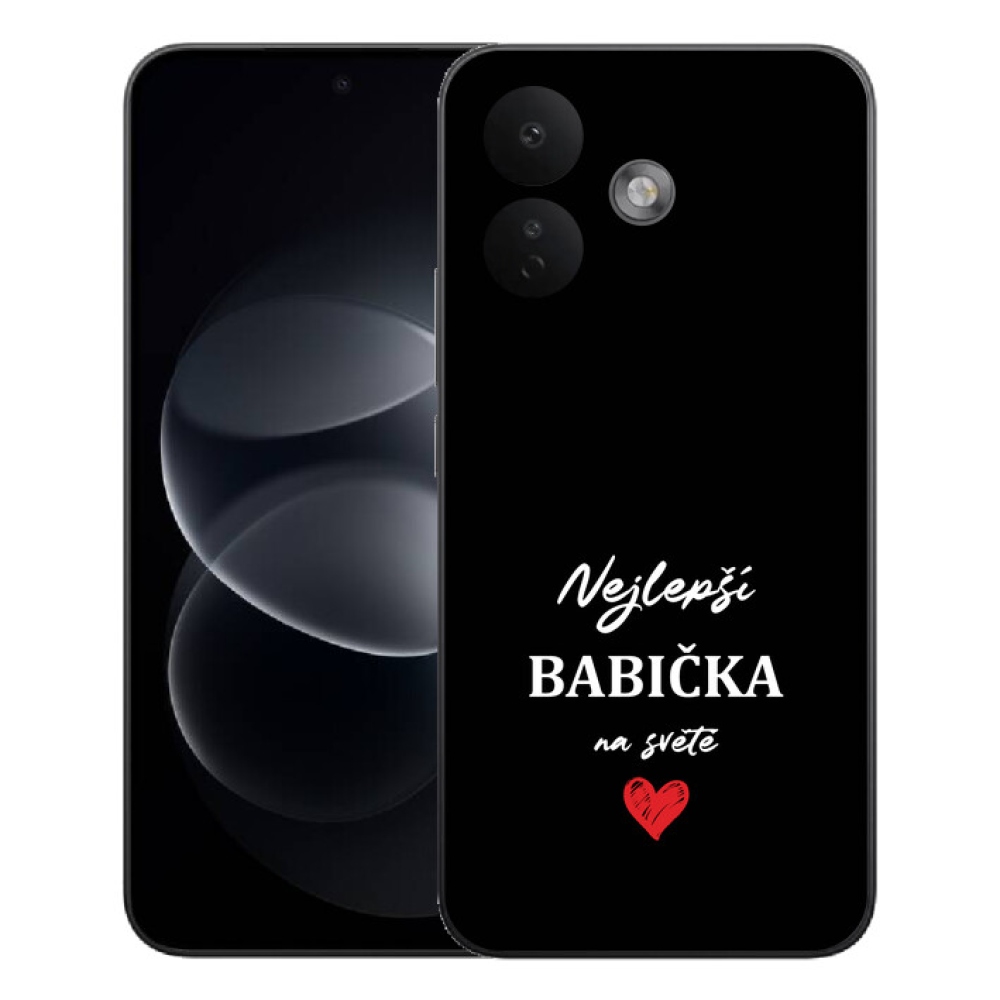 Gelový kryt mmCase na Xiaomi Redmi Note 17 Pro 5G - nejlepší babička 1 černé pozadí