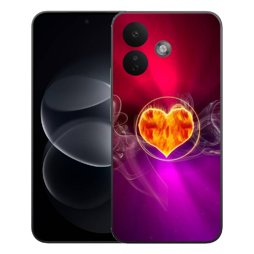 Gelový kryt mmCase na Xiaomi Redmi Note 17 Pro 5G - ohnivé srdce